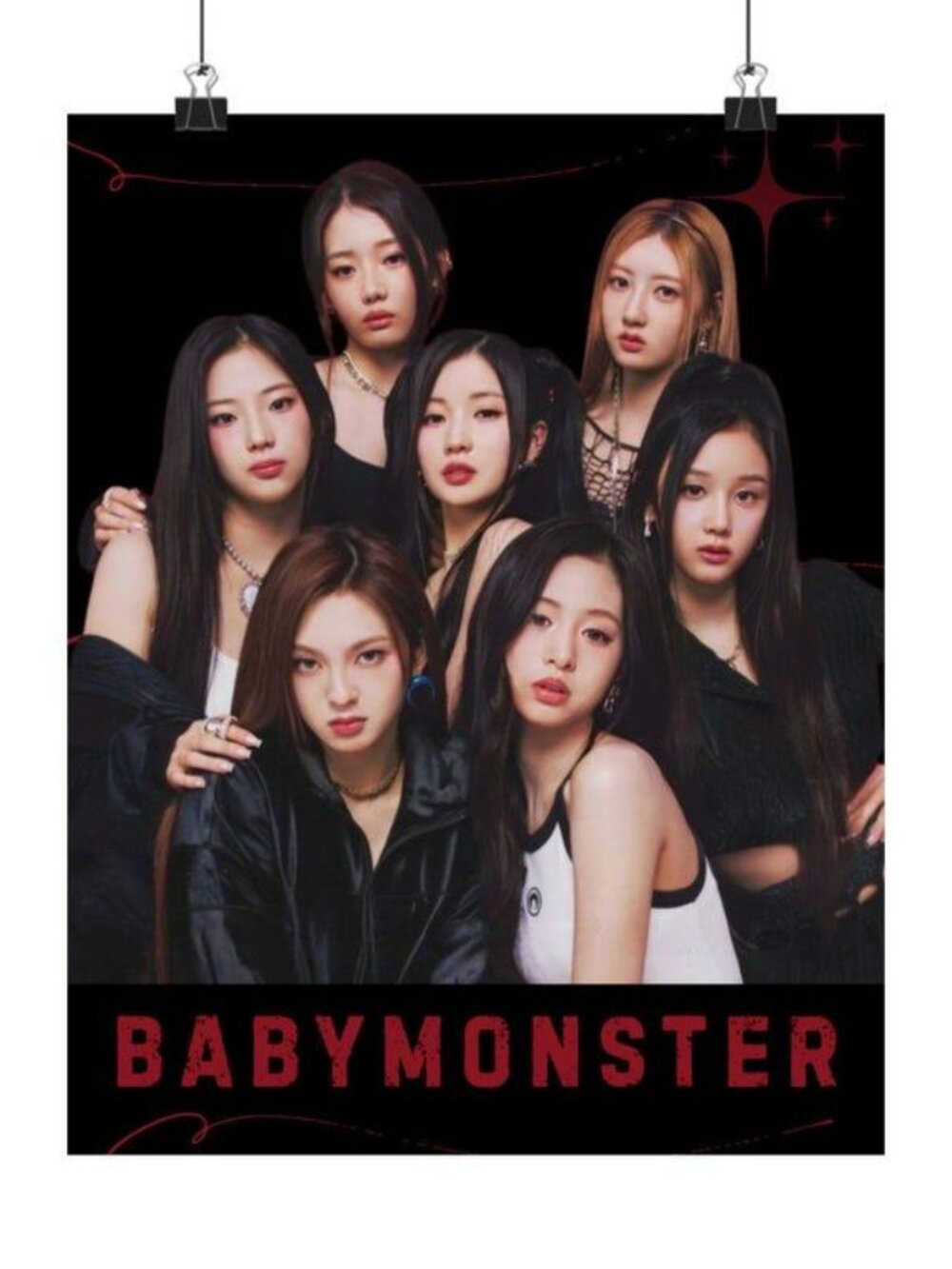 BABYMONSTER Poster K-Pop Wall Art Kpop Room Decor Gift for Fans
